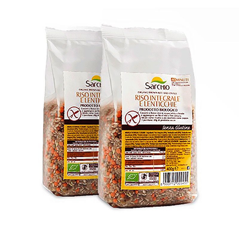 ARROZ INTEGRAL CON LENTEJAS BOLSA 400gr.